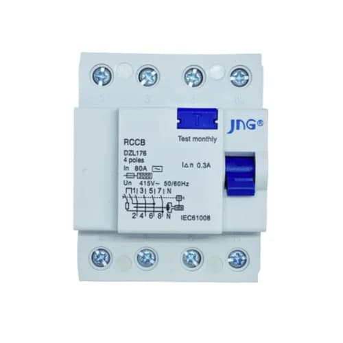 Interruptor Diferencial Tetrapolar 80A DZL176 4P 80A JNG