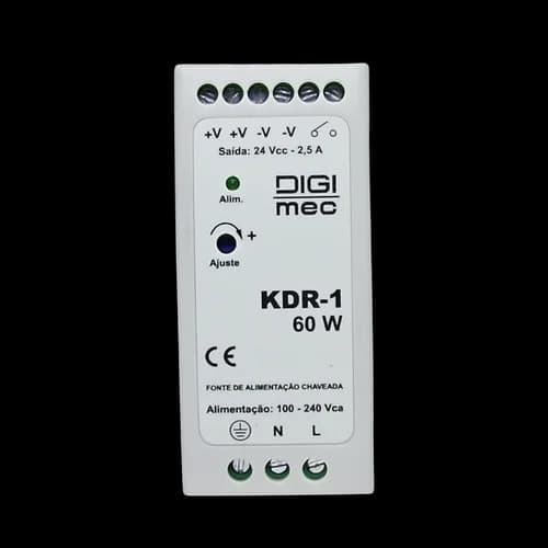 Fonte Chaveada 60W 2,5Amp. 100-240Vca Saída 24Vcc KDR-1 Digimec