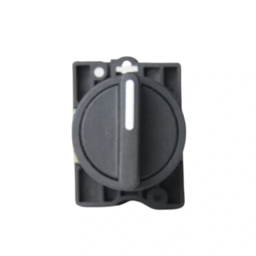 Comutador plástico manopla curta 22mm preto 3 posições com retorno centro 2NA HB2-ED53