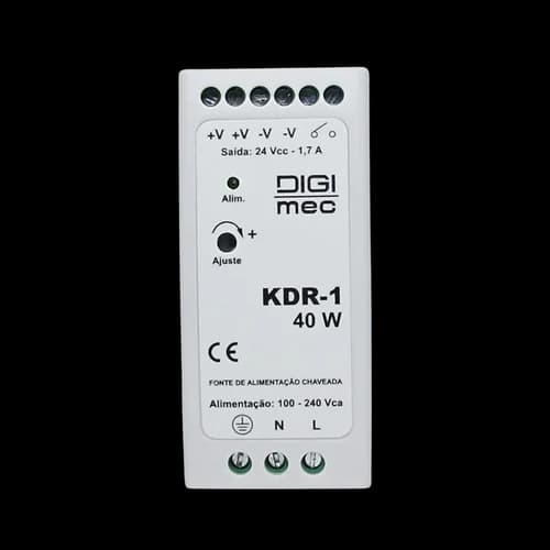 Fonte Chaveada 40W 1,7Amp. 100-240Vca Saída 24Vcc KDR-1 Digimec