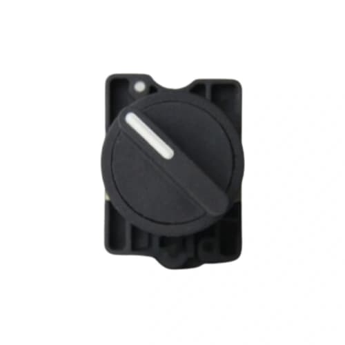 Comutador plástico manopla curta 22mm preto 2 posições com retorno esquerda 1NA HB2-ED41