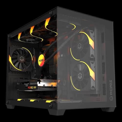 GABINETE GAMER PCYES FORCEFIELD V2 BLACK VULCAN - GFFV2BV
