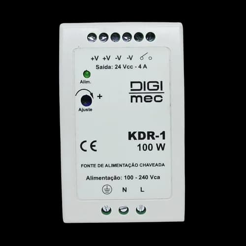 Fonte Chaveada 100W 4Amp. 100-240Vca Saída 24Vcc KDR-1 Digimec