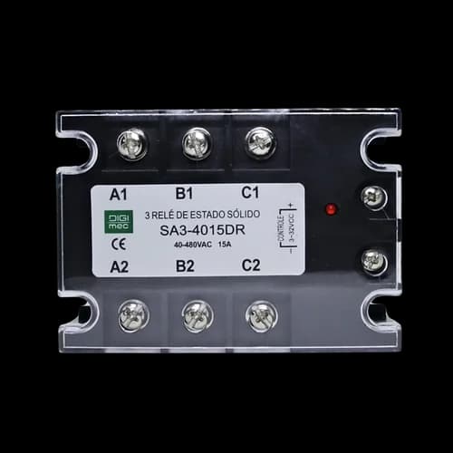 Rele de Estado Sólido Trifásico 15Amp. 480Vca 3-32Vcc SA3-4015D Digimec